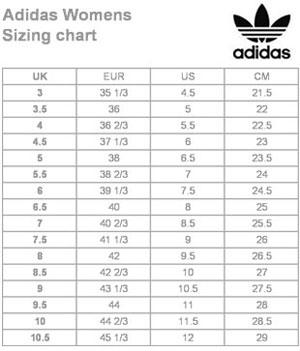 stan smith adidas size chart