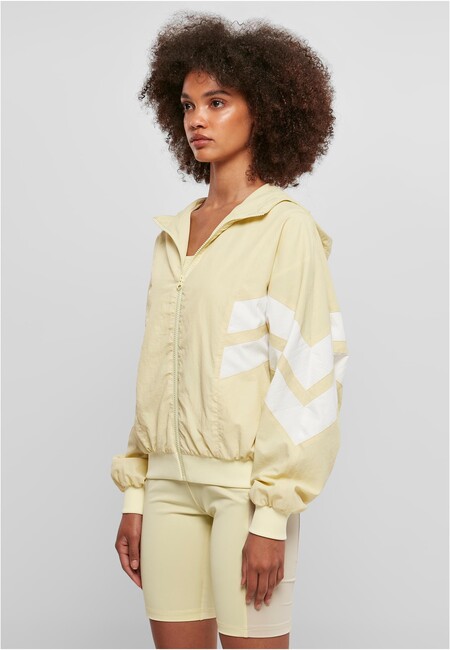 Urban Classics Ladies Crinkle Gangstagroup.com Online - Store Hip - Jacket Batwing Hop softyellow/white Fashion
