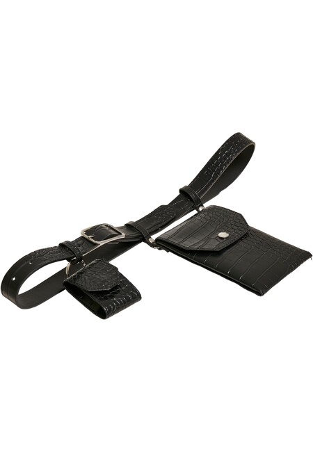 With Leather Store - - Urban Hip Synthetic Fashion black/silver Croco Online Belt Gangstagroup.com Pouch Classics Hop
