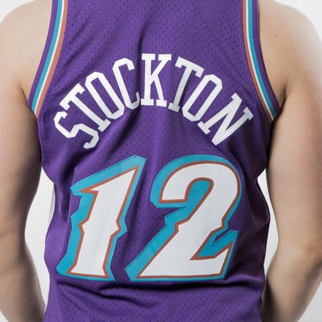Youth John Stockton Purple Utah Jazz Hardwood Classics Name & Number T-Shirt