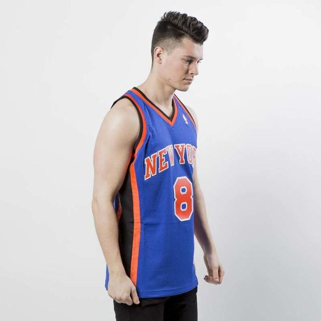 Men's Mitchell & Ness Latrell Sprewell Cream New York Knicks Chainstitch Swingman Jersey Size: Small