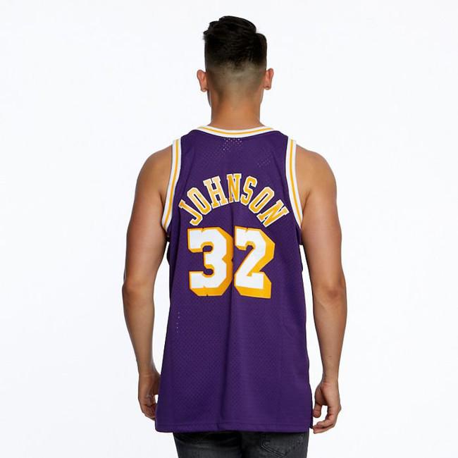 Magic Johnson Los Angeles Lakers Mitchell & Ness Hardwood Classics Swingman  Jersey - Purple