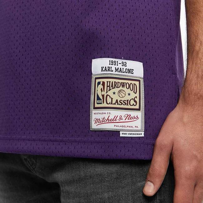 Men's Utah Jazz Karl Malone adidas Purple Hardwood Classic Swingman Jersey