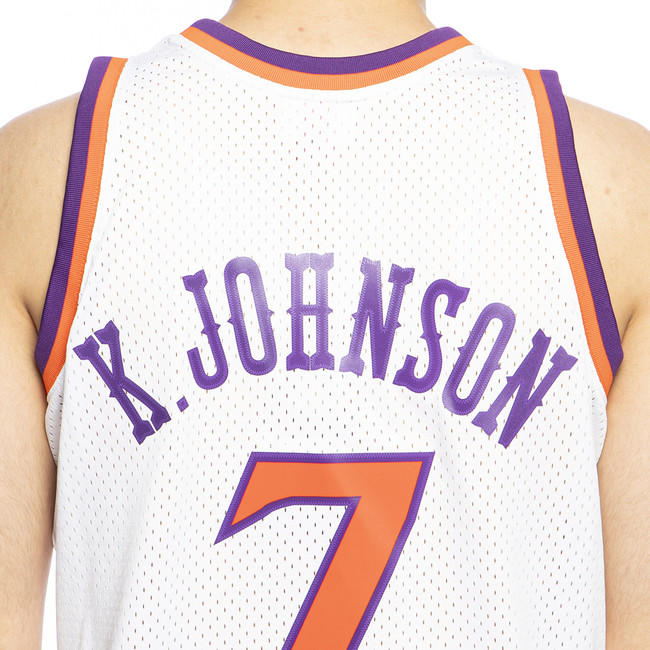 Mavin  NEW Kevin Johnson #7 Phoenix Suns Throwback WHITE stitched Jersey  2X men FREE SH