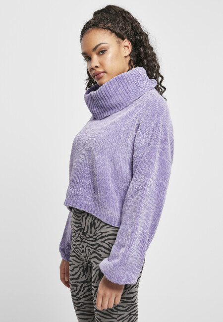 Urban Classics Hip Short - lavender Store Ladies Online Turtleneck - Gangstagroup.com Hop Fashion Chenille Sweater