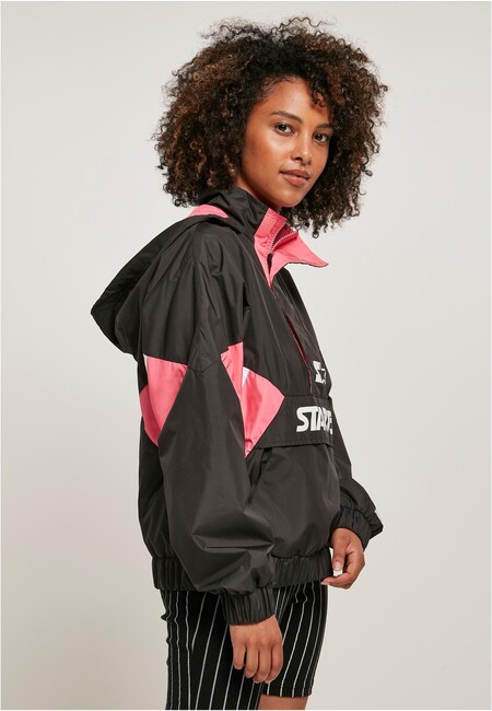 Ladies Starter Colorblock Halfzip Windbreaker Hop black/pinkgrapefruit - Gangstagroup.com Fashion Online Store - Hip