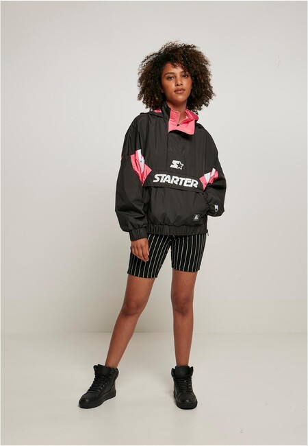 Gangstagroup.com - Store Starter - Fashion Colorblock Online Windbreaker Hip Hop black/pinkgrapefruit Halfzip Ladies