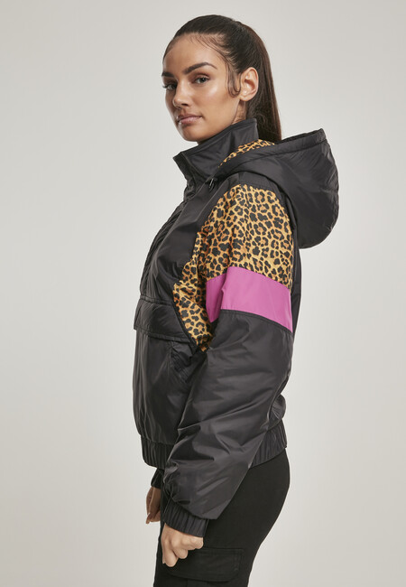 Urban Classics Ladies black/snowleo/lightasphalt Over Pull Hip Hop Gangstagroup.com Mixed - Online AOP Jacket Store - Fashion
