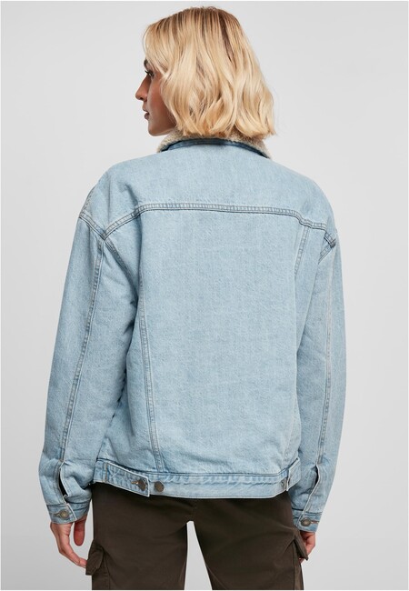 bleached Jacket - - Denim Gangstagroup.com Fashion Sherpa Online Hip Ladies Classics Urban Oversized clearblue Hop Store