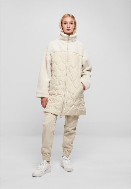 Urban Classics Ladies Oversized Sherpa Coat Hip Hop Fashion - Store Gangstagroup.com softseagrass/whitesand Online - Quilted