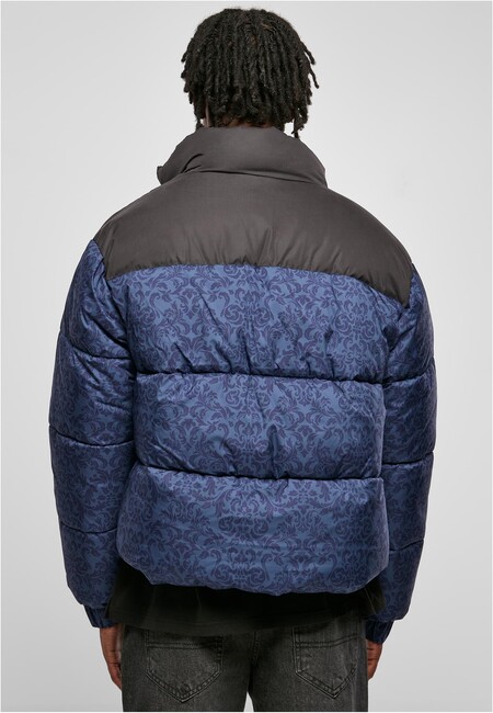 Urban Classics - Hop - Store Fashion Online AOP Puffer aop Gangstagroup.com Retro darkblue Hip damast Jacket