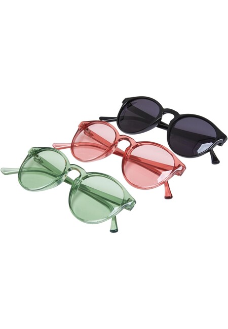 Urban Classics Sunglasses Hop Cypress 3-Pack - black/palepink/vintagegreen Fashion - Hip Store Online Gangstagroup.com