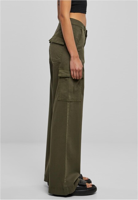 Urban Classics Ladies Gangstagroup.com olive Twill - Hop Wide Online High Fashion - Store Leg Waist Cargo Pants Hip