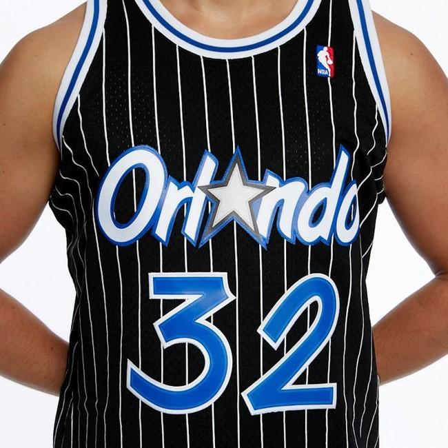 Mitchell & Ness Mens Shaquille O'Neal Magic Marble Jersey - Black Size S