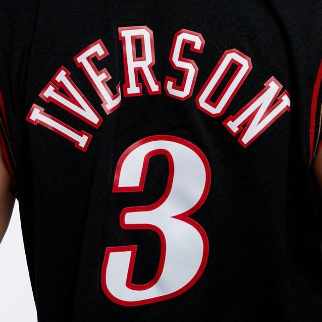 Philadelphia 76ers #3 Allen Iverson Black adidas Jersey men's  size-Large used