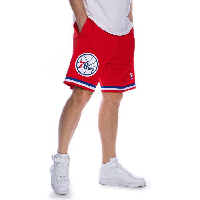 Men's Mitchell & Ness Cream Philadelphia 76ers Chainstitched Swingman Shorts Size: Extra Large