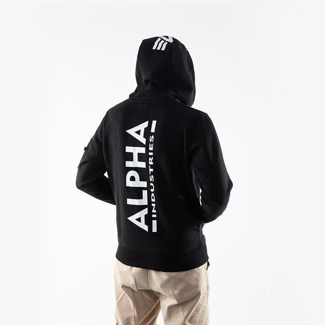 Alpha Industries - Online - Zip Hop Hoodie Back Fashion Store Hip Gangstagroup.com Print Black