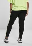 Urban Classics Ladies Neon Side Stripe Leggings black/electriclime