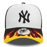 New Era 9FORTY E-Frame MLB FLAME Trucker Cap Black White