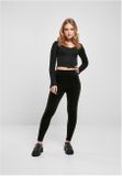 Urban Classics Ladies High Waist Rib Velvet Leggings black