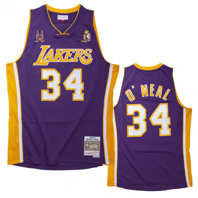 Jersey Mitchell & Ness Los Angeles Lakers #34 Shaquille O'Neal