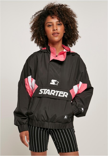 Ladies Starter Windbreaker Fashion black/pinkgrapefruit Online Hip Colorblock - - Hop Store Gangstagroup.com Halfzip