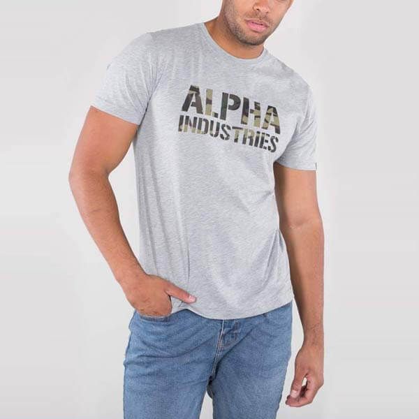 Alpha Industries Camo Print Fashion Gangstagroup.com Hip Online Tee - Store Grey Hop 