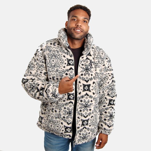 Fashion white/black Hop Karl Kani Store - Og Hip Jacket off - Teddy Online Puffer Paisley Gangstagroup.com