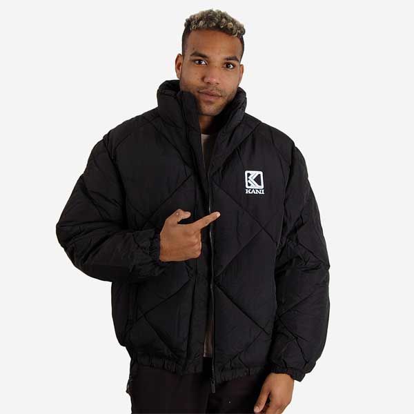 Shop Karl Kani Reversible Puffer Jacket KK-M-Q4-2019-28 black