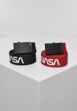 Mr. Tee NASA Belt 2-Pack extra long black/red