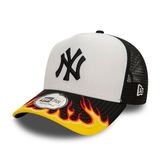 New Era 9FORTY E-Frame MLB FLAME Trucker Cap Black White