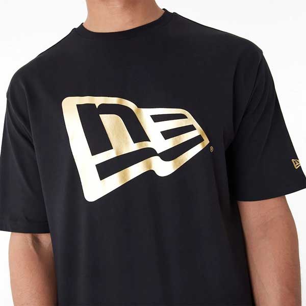 New Era Flag Oversized T-Shirt Black Gold