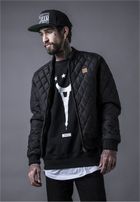 Urban Classics Diamond black Store Online - Gangstagroup.com - Jacket Fashion Hop Nylon Hip Quilt