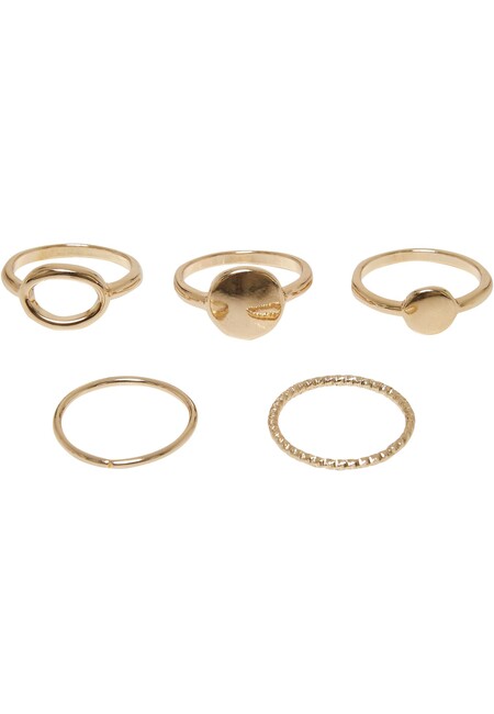Urban Classics Basic Stacking Hip 5-Pack - Store - Fashion Gangstagroup.com gold Ring Hop Online