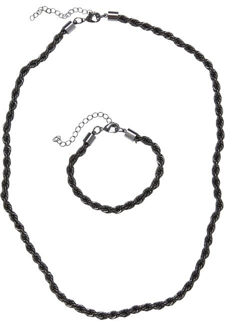 Charon Gangstagroup.com - - gunmetal Classics Urban And Hip Fashion Intertwine Hop Online Bracelet Necklace Store Set