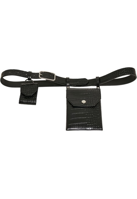 Croco Leather With Urban Synthetic Pouch Belt Fashion black/silver - Store - Online Hip Gangstagroup.com Classics Hop