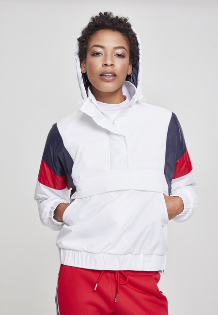 Urban Classics Ladies Online Pull Store - Over - Fashion Hip 3-Tone white/navy/fire Jacket Gangstagroup.com Hop red Padded