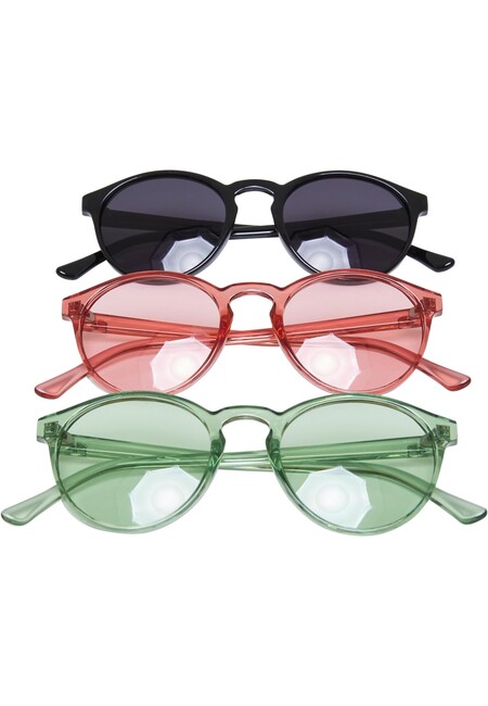 Urban Classics Sunglasses Cypress 3-Pack - Hop Gangstagroup.com Online Store - Hip black/palepink/vintagegreen Fashion